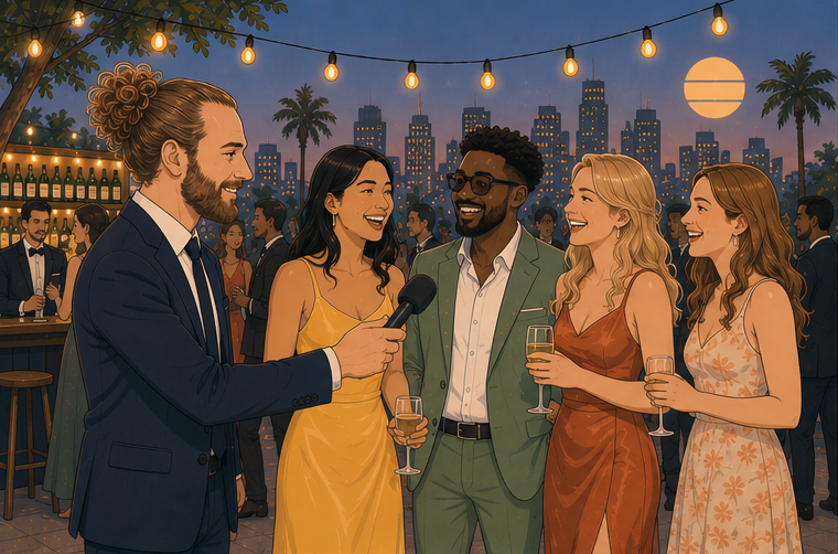 Man-on-the-street — roaming interviews at your wedding