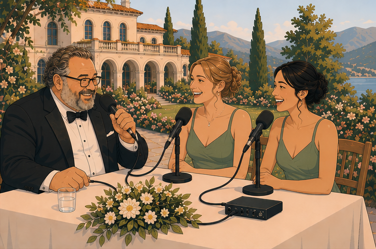 Pop-up podcast studio at your wedding