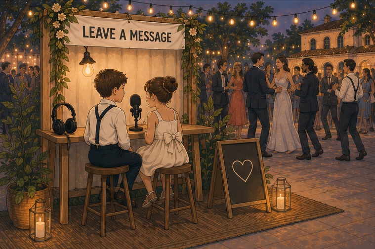 The message booth — guests leave voice messages